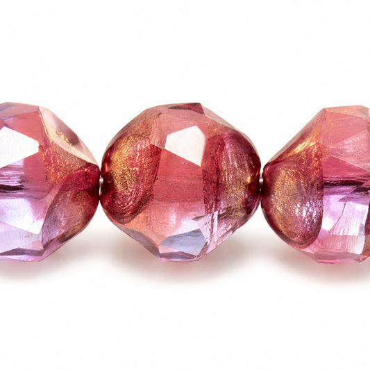Special Cut Faceted Fire Polished Beads. Smashed, Ts033 Bronze (ts033-14415), Glass, Czech Republic