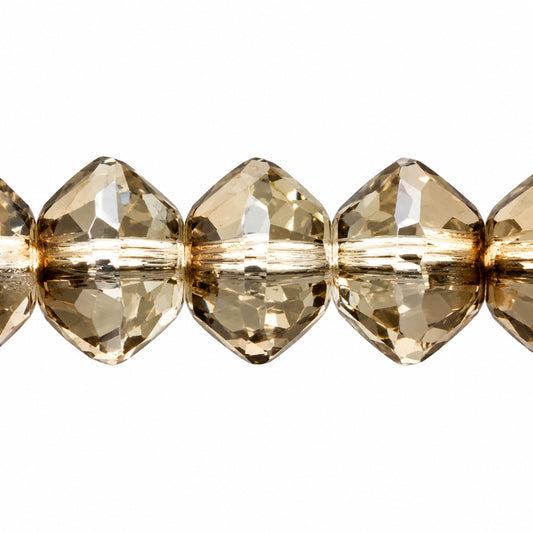 Special Cut Faceted Fire Polished Beads, Crystal Crystal Bronze Capri (00030-22601), Glass, Czech Republic