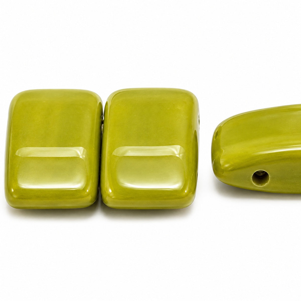 Carrier Beads, Opaque Green (53410), Glass, Czech Republic