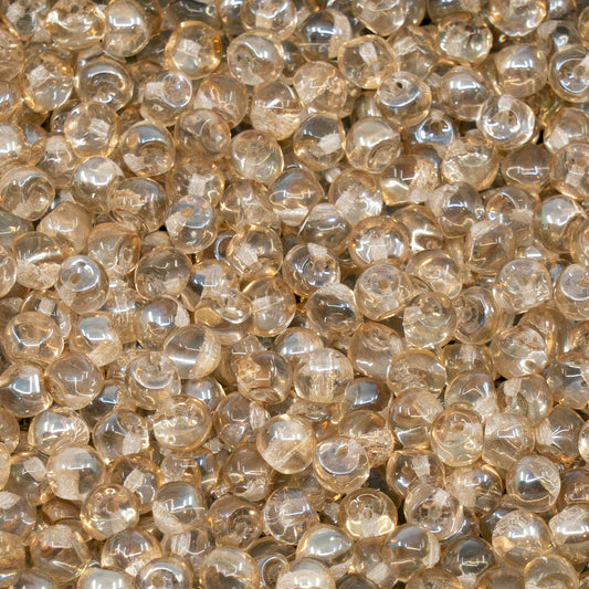 奥特莱斯 250克蘑菇纽扣珠，4 x 3毫米，水晶琥珀色（00030-23501），玻璃，捷克共和国