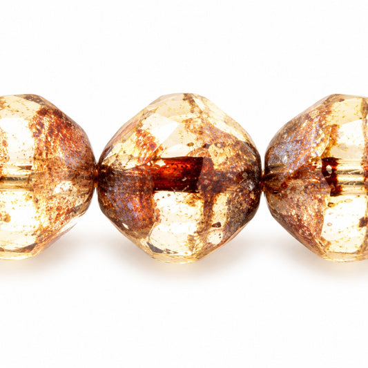 Special Cut Faceted Fire Polished Beads. Smashed, X3148 Platin (x3148-13702), Glass, Czech Republic