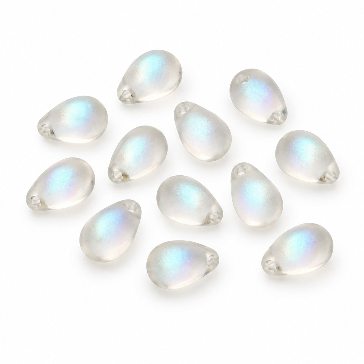 Drop Beads, Crystal Matte Ab (00030-84110-28701), Glass, Czech Republic