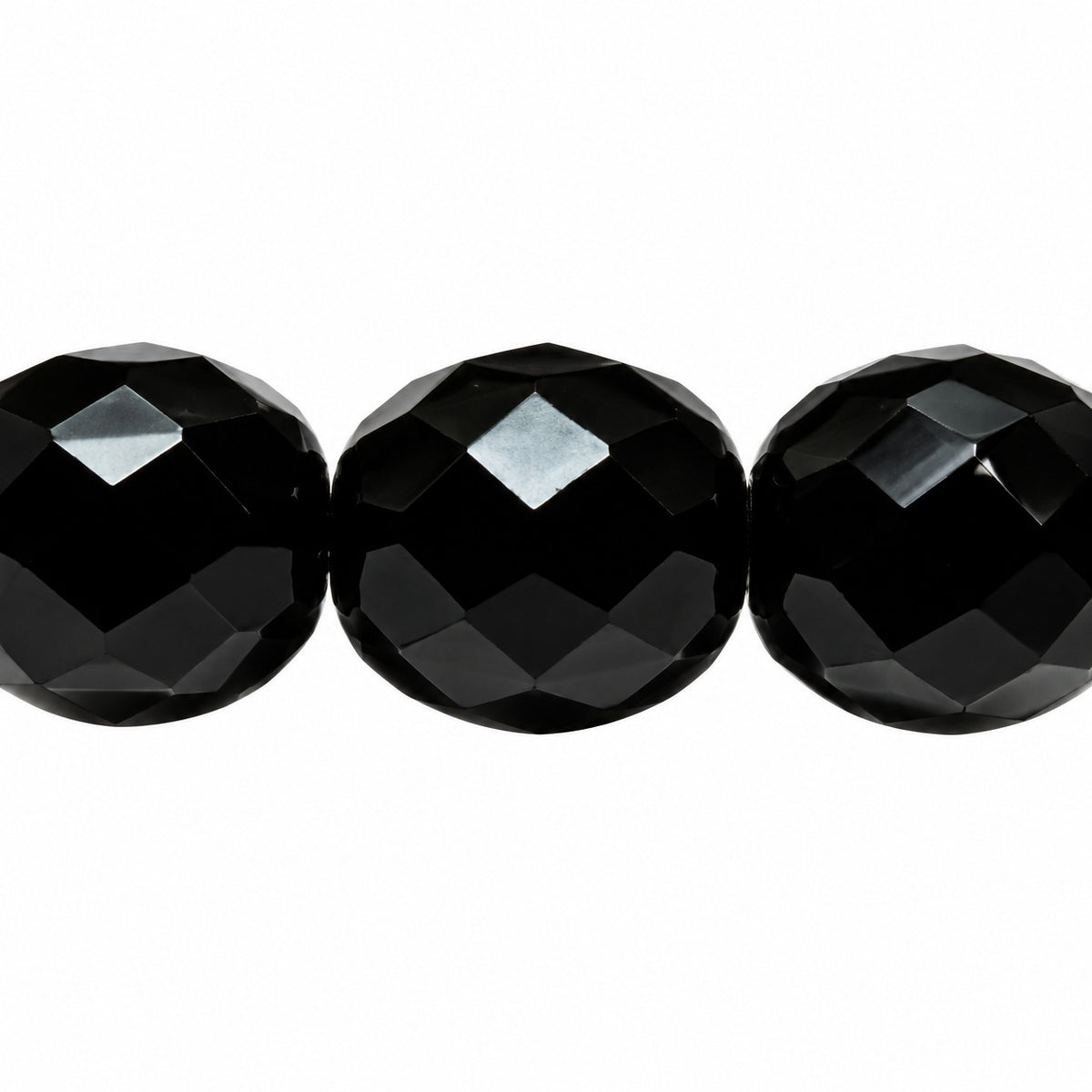 Faceted Round Fire Polished Beads, Black (23980), Glass, Czech Republic
