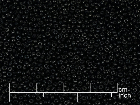 OUTLET Rocailles Seed Beads Preciosa Ornela size 10/0, Black Black (23980), Glass, Czech Republic