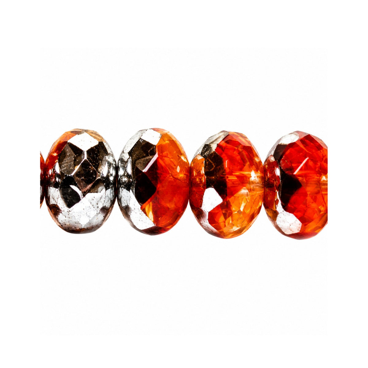 Special Cut Faceted Fire Polished Beads, Gc013 Crystal Silver Half Coating (gc013-27001), Glass, Czech Republic
