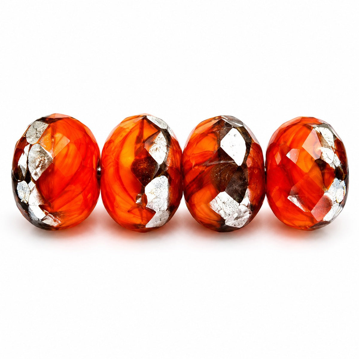 Special Cut Faceted Fire Polished Beads, Gc013 Crystal Silver Half Coating (gc013-27001), Glass, Czech Republic