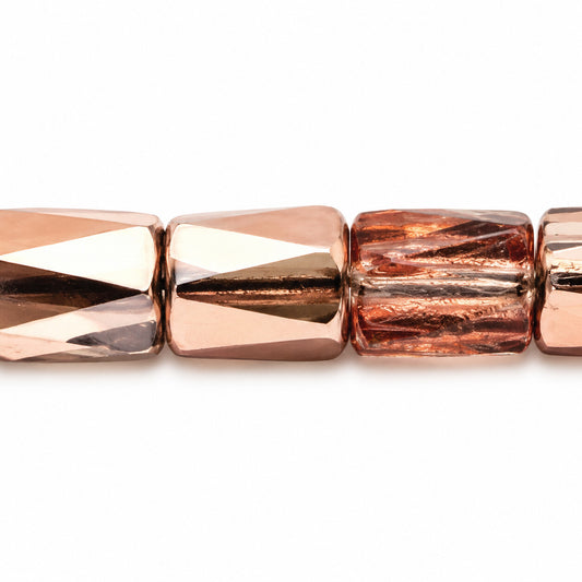 Faceted Special Cut Beads, Transparent Pink Rose Gold Capri (70120-27101), Glass, Czech Republic