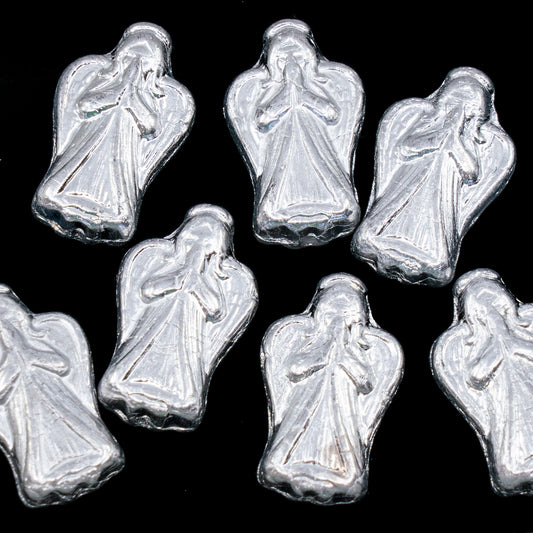OUTLET 250g/50g Angel Beads, 23 x 13 mm, White Silver 2X Labrador (02010-27000), Glass, Czech Republic