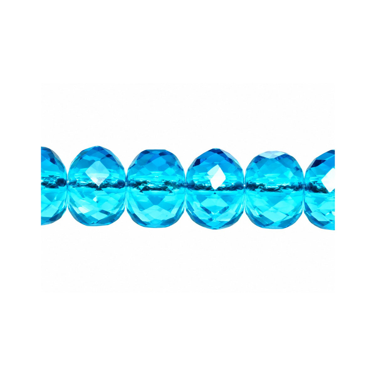 Special Cut Faceted Fire Polished Beads, Transparent Aqua (60050), Glass, Czech Republic