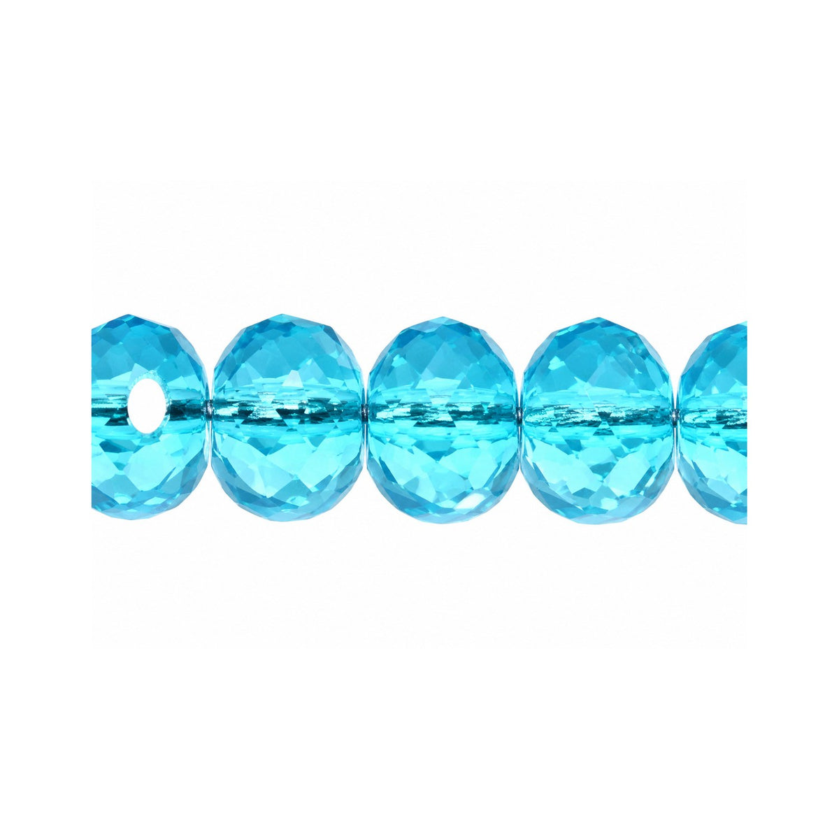 Special Cut Faceted Fire Polished Beads, Transparent Aqua (60020), Glass, Czech Republic