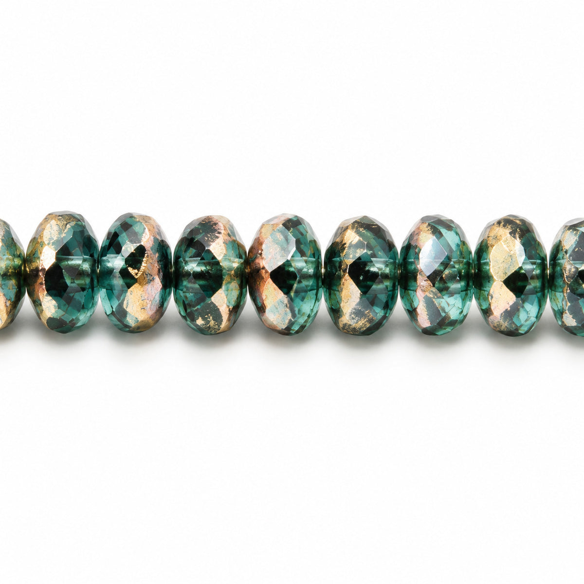 Special Cut Faceted Fire Polished Beads, Transparent Aqua Crystal Vitrail Medium Coating (60210-28101), Glass, Czech Republic