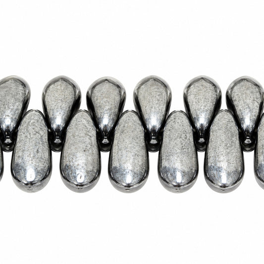 Dagger Beads, Black Hematite (23980-14400), Glass, Czech Republic