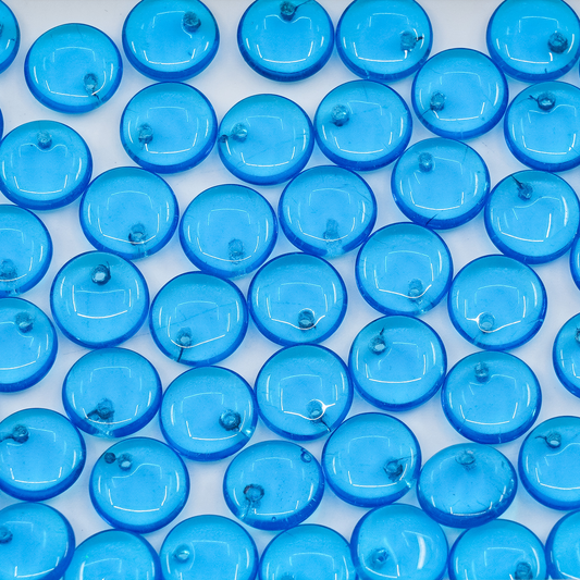 OUTLET 250g/50g Lentil Beads, 9 x 9 mm, Transparent Aqua (60020), Glass, Czech Republic