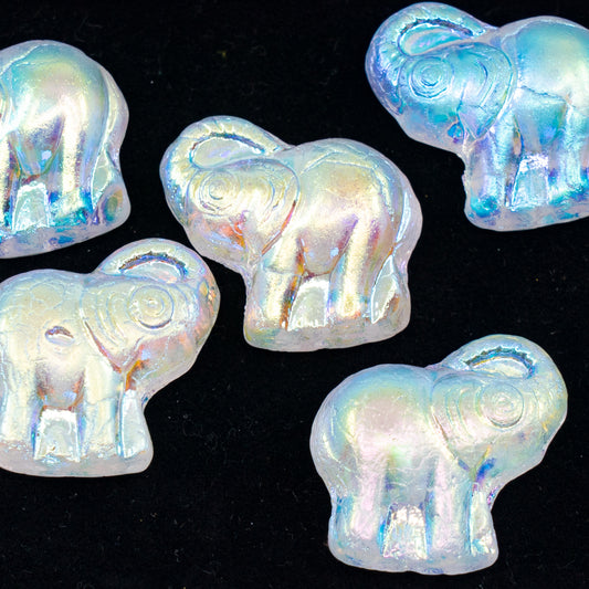 OUTLET 250g/50g Elephant Beads, 20 x 21 mm, Crystal Ab Full (2X Side) (00030-28703), Glass, Czech Republic