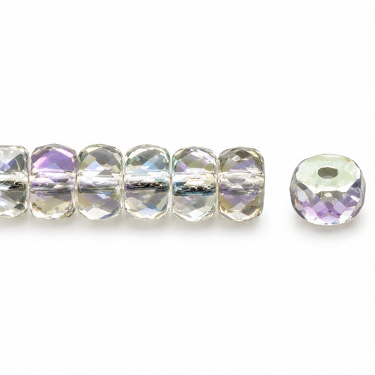 Faceted Special Cut Beads Rondelle, Crystal Ab (00030-28701), Glass, Czech Republic