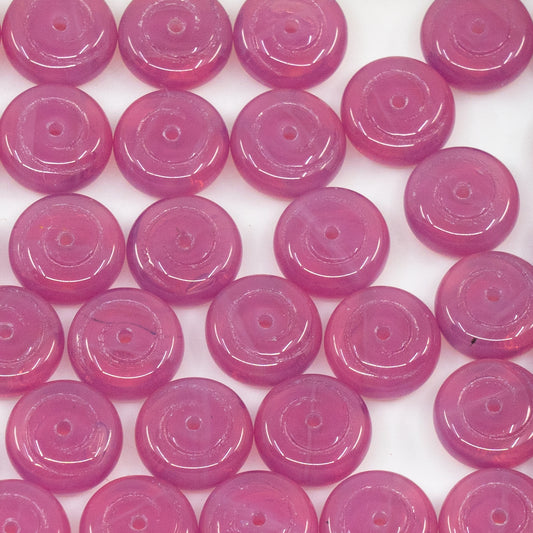 OUTLET 10 grams Pressed Beads, 10 x 10 mm, Opal Pink (71010), Glass, Czech Republic