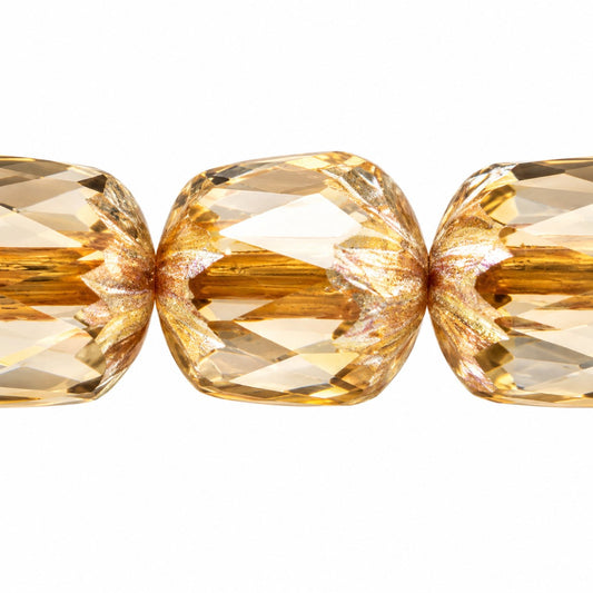 Faceted Fire Polished Beads Special Cut, Gray Antique Silver Patina (40010-81002), Glass, Czech Republic