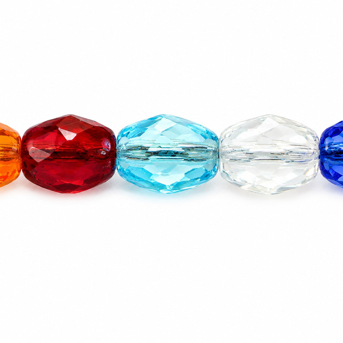 Oval Faceted Beads, X2476 (x2476), Glass, Czech Republic