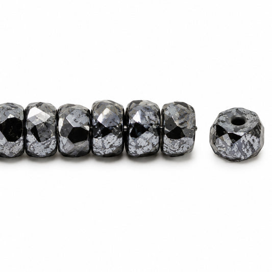 Faceted Special Cut Beads Rondelle, Black Hematite (23980-14400), Glass, Czech Republic