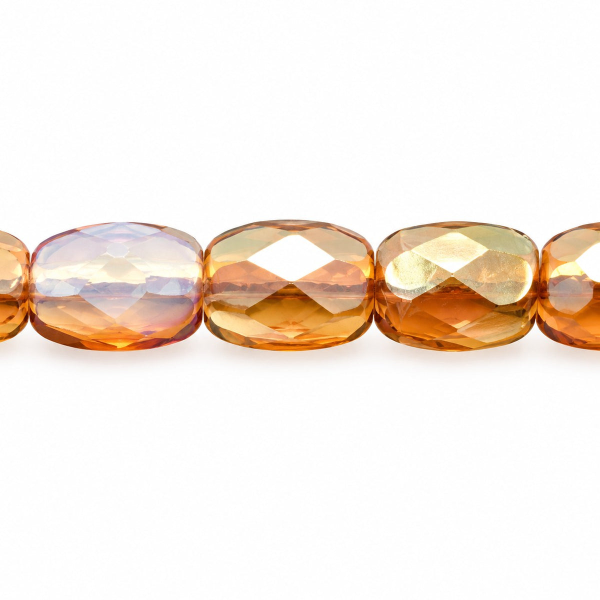 Oval Faceted Beads, Opal White 22501 (01000-22501), Glass, Czech Republic