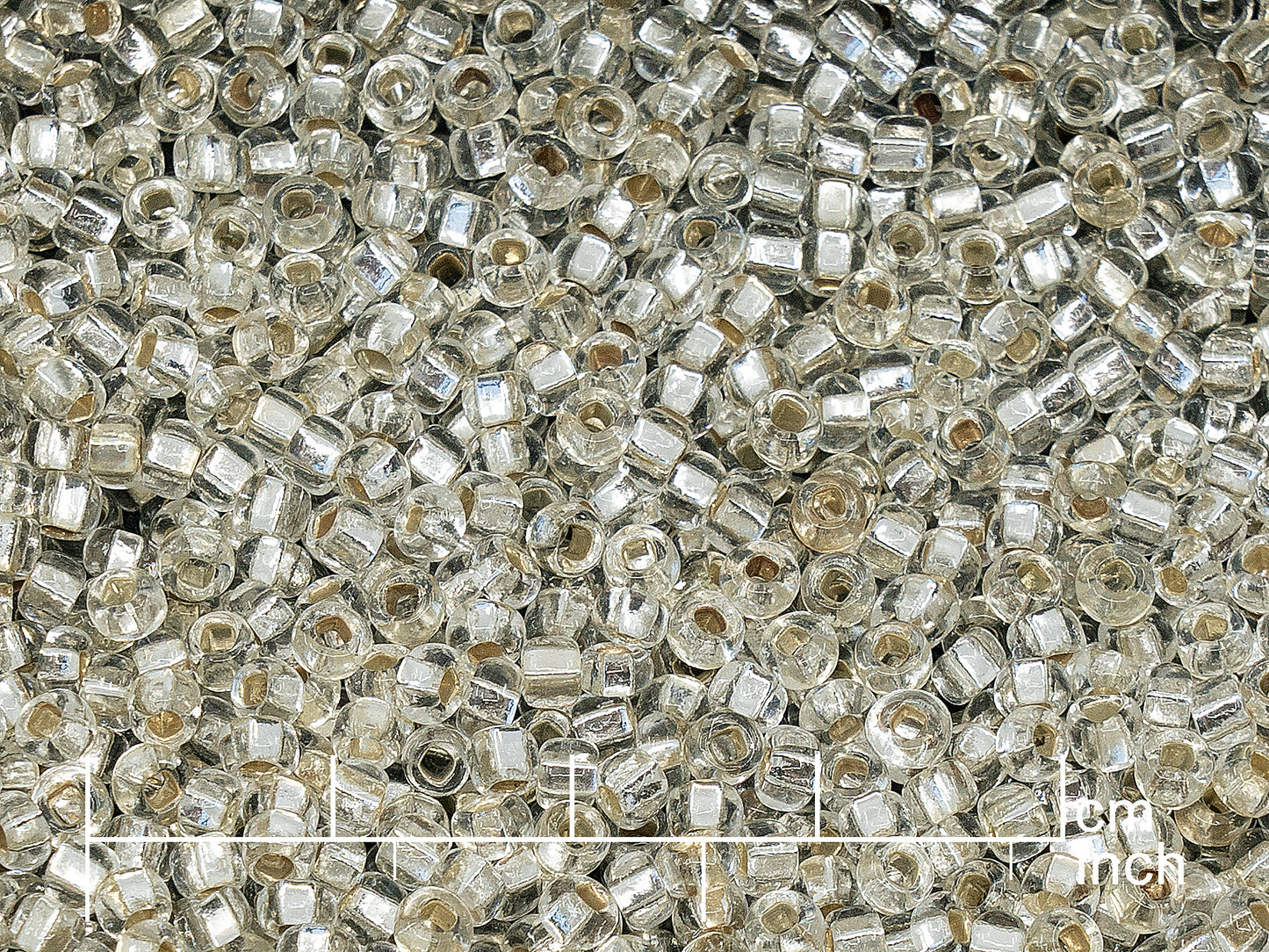 OUTLET Rocailles Seed Beads Preciosa Ornela size 7/0, Crystal Crystal Silver Lined Silver (00050-78102), Glass, Czech Republic