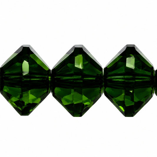 Special Cut Faceted Fire Polished Beads, Transparent Green (50250), Glass, Czech Republic