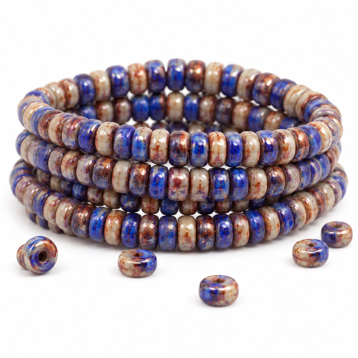 Flat Round Wheel Beads, X1518 47903 (x1518-47903), Glass, Czech Republic