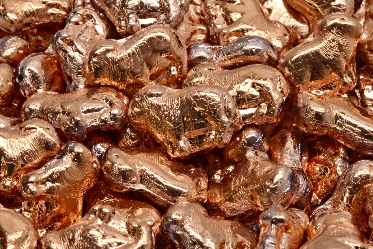 Sheep Pressed Beads, Crystal 27103 (00030-27103), Glass, Czech Republic
