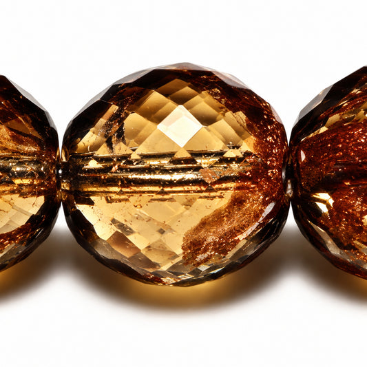 Faceted Round Fire Polish Beads - Small Cut, 1020A (1020a), Glass, Czech Republic
