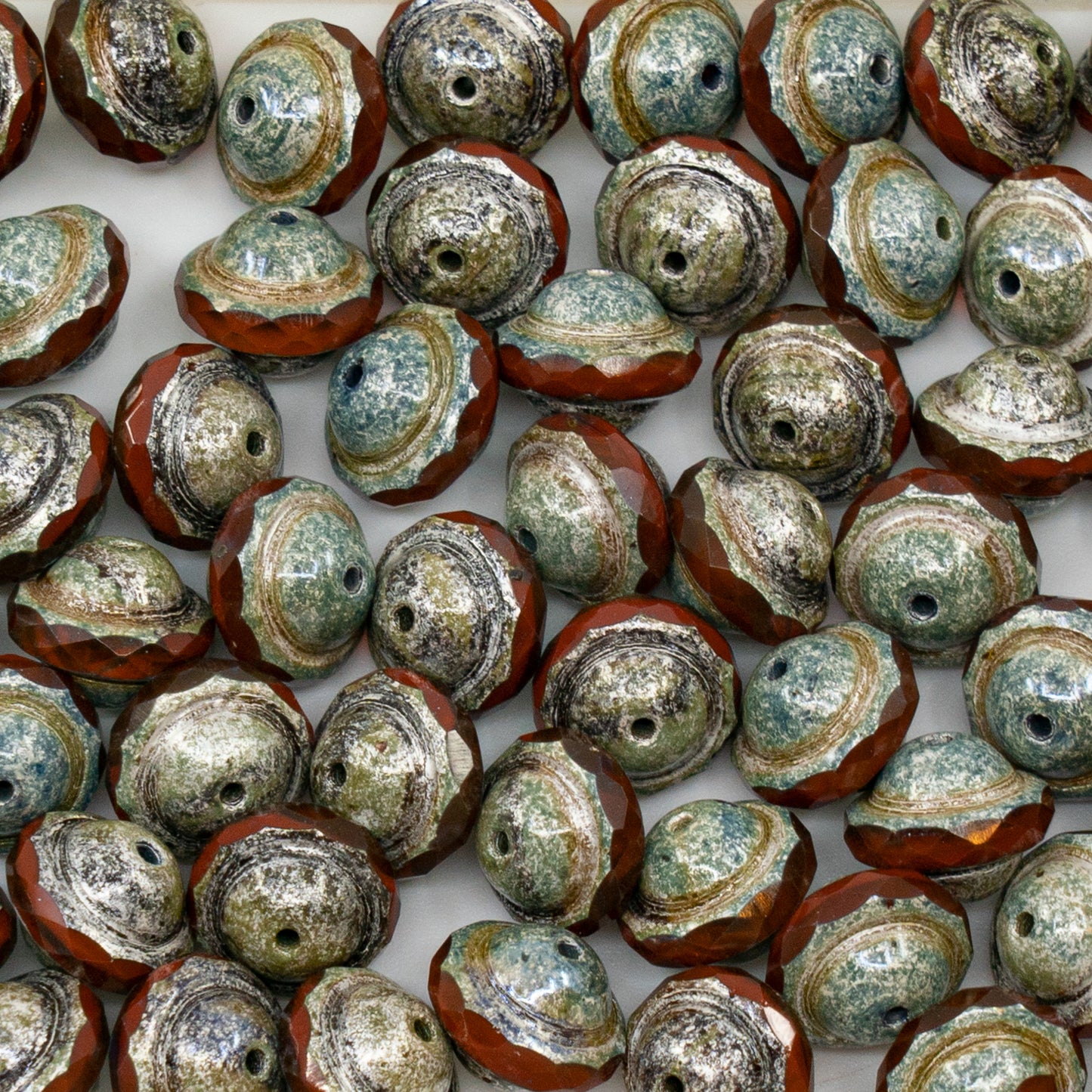 OUTLET 10g Faceted Special Cut Beads, 8 x 10 mm, S0140 Antique Silver Patina (s0140-81002), Glass, Czech Republic