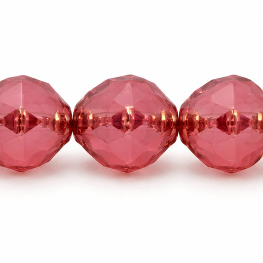 Wasp Special Cut Faceted Fire Polished Beads, Opal Pink Bronze (71010-14415), Glass, Czech Republic