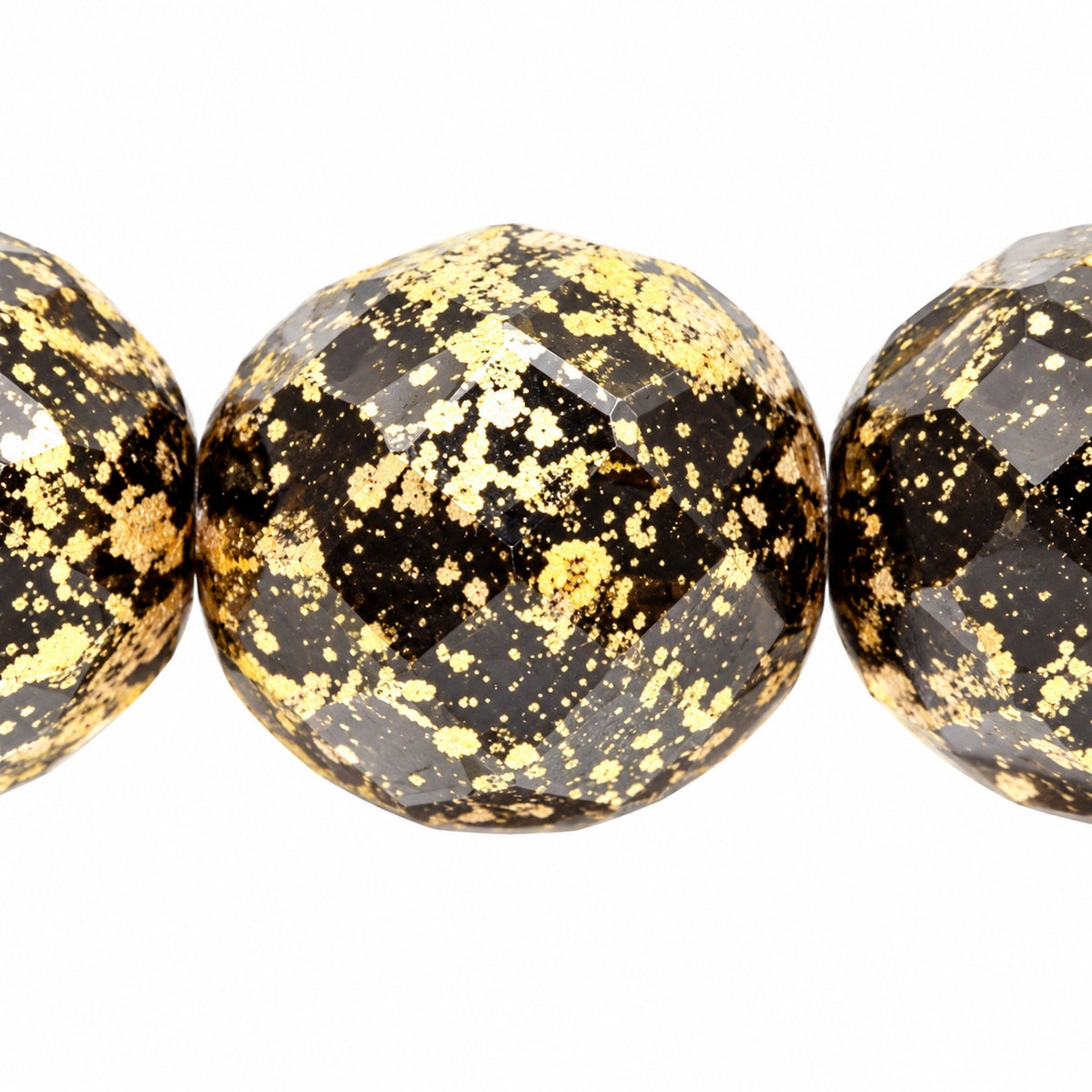 Faceted Round Fire Polished Beads, Black 47901 (23980-47901), Glass, Czech Republic