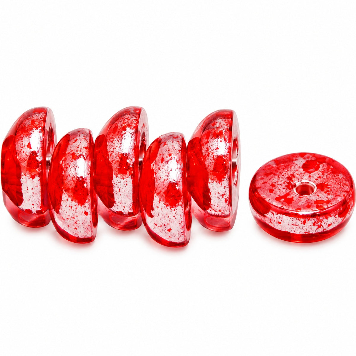 Piggy Beads, Opaque Red Hematite (93200-14400), Glass, Czech Republic