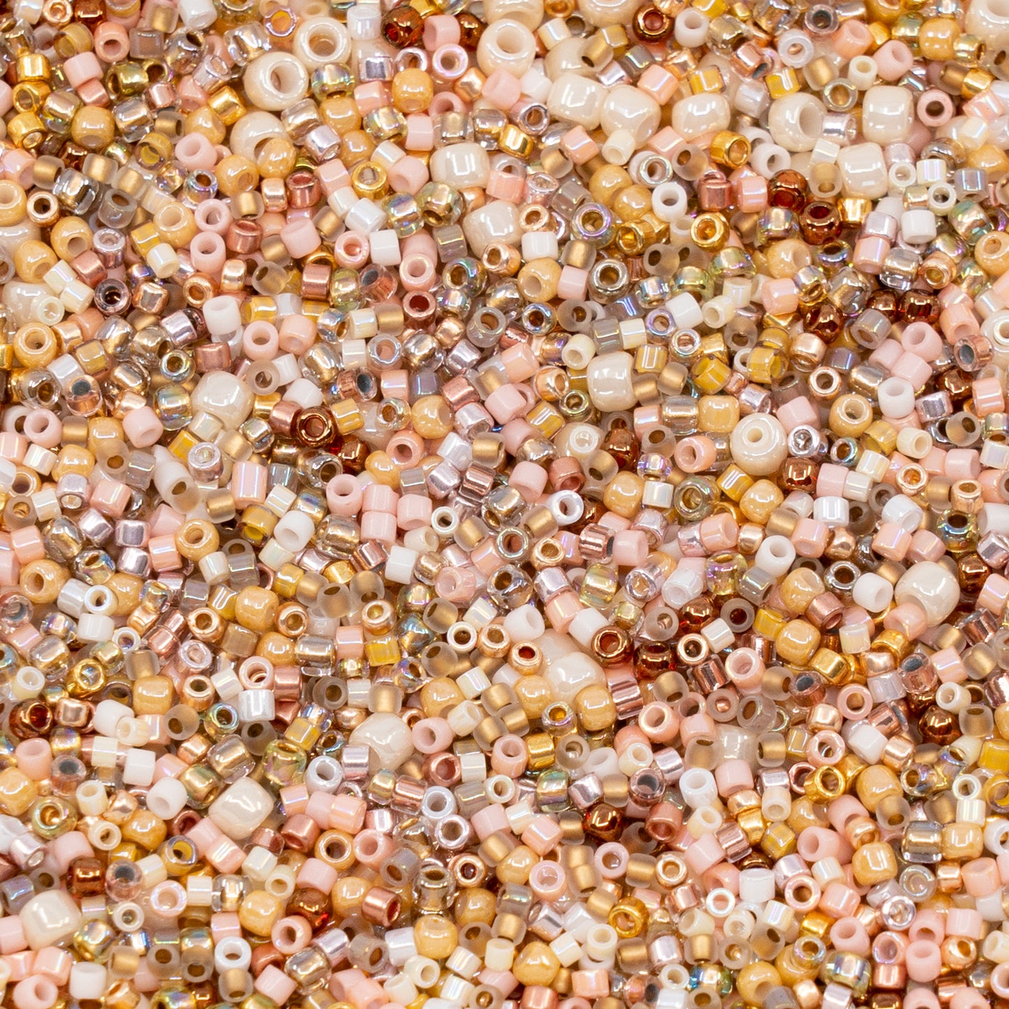 OUTLET 10 grams Toho Miyuku Mixed Seed Beads, Beige Gold, Glass, Japan