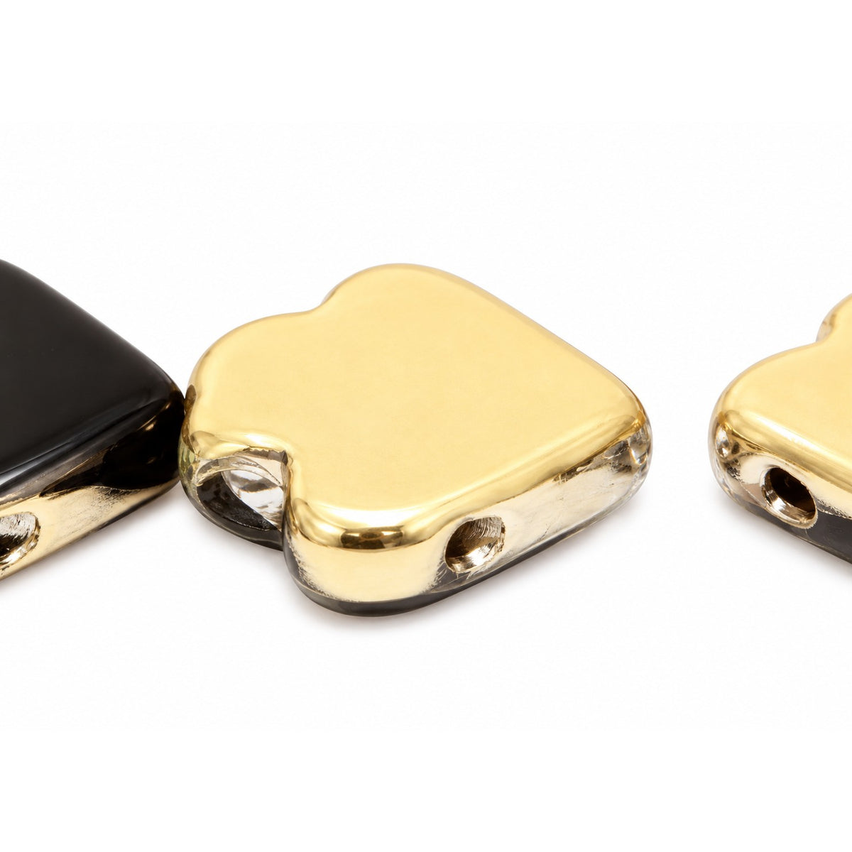 Arrow Beads - Hole From Top To Bottom, Black Gold (23980-26441), Glass, Czech Republic
