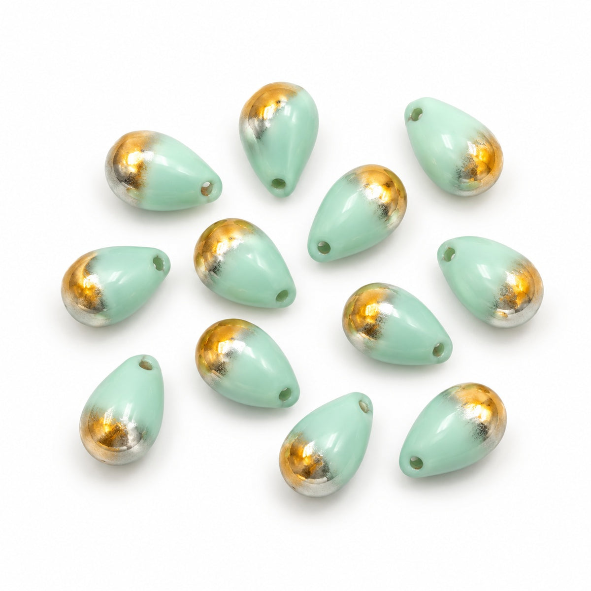 Drop Beads, Turquise Volcano (63110-28001), Glass, Czech Republic