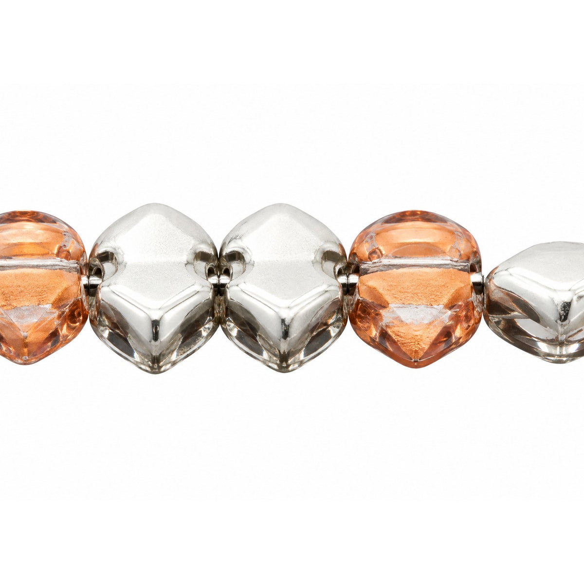 3-Hole Pressed Beads, Crystal 27102 (00030-27102), Glass, Czech Republic