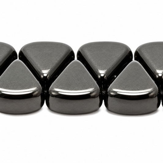 Top Hole Triange Beads, Black (23980), Glass, Czech Republic