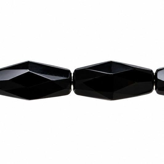 Fire Polished Faceted Oval Beads, Black (23980), Glass, Czech Republic
