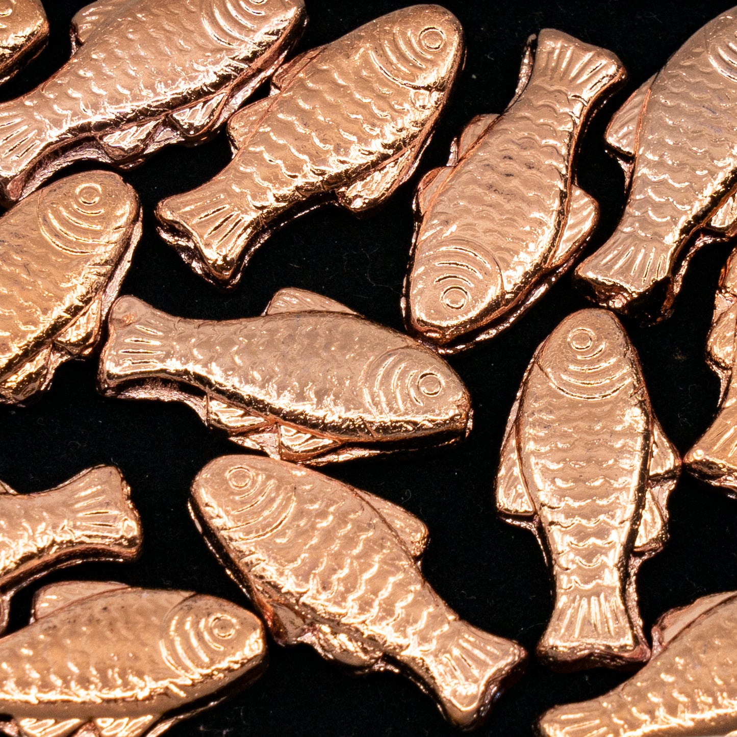 OUTLET 50 grams Big Fish Beads, 24 x 11 mm, Crystal 27103 Golden (00030-27103-golden), Glass, Czech Republic