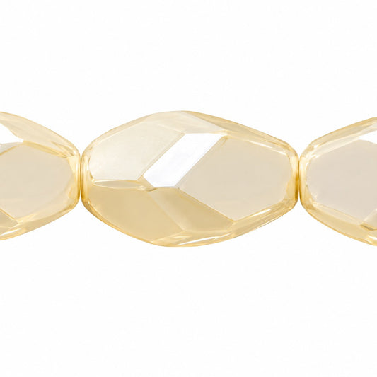 Faceted Special Cut Beads, Crystal White Pearl (00030-70402), Glass, Czech Republic
