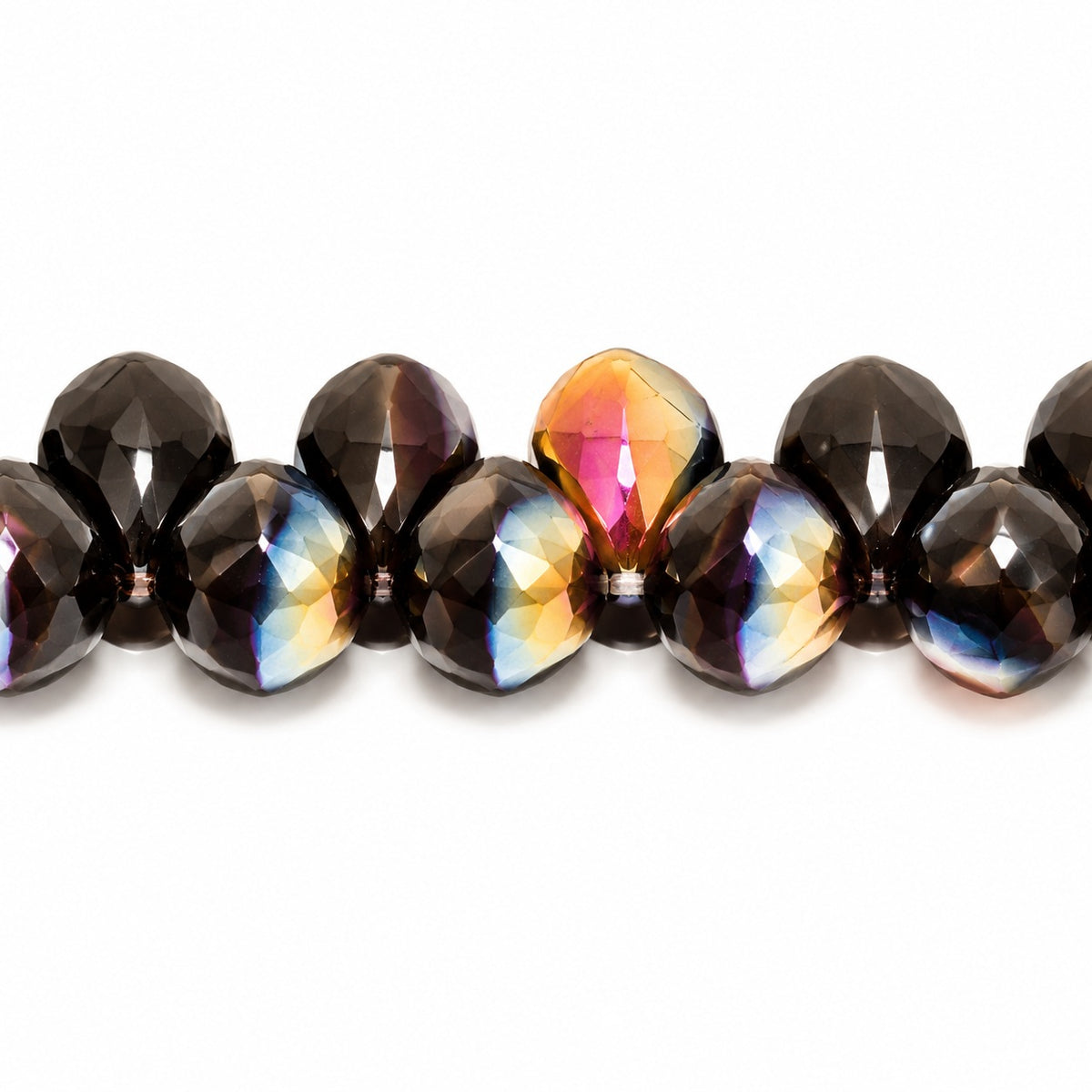 Drop Beads, Black Prismatic Phoenix (23980-27104), Glass, Czech Republic