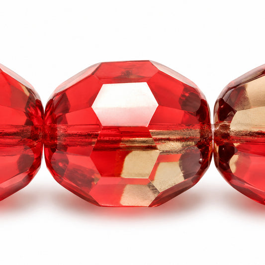 Faceted Fire Polished Beads, T0120 (t0120), Glass, Czech Republic