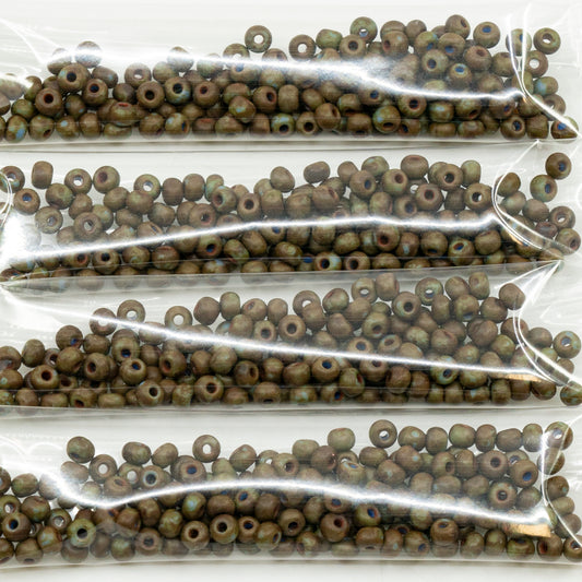 OUTLET 10 grams Preciosa Ornela Seed Beads, Round Hole, Loose, 6/0, 20 Travertin (020-86800), Glass, Czech Republic