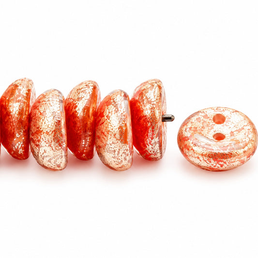Piggy Beads, 99996 Terracotta Silver (99996-15481), Glass, Czech Republic