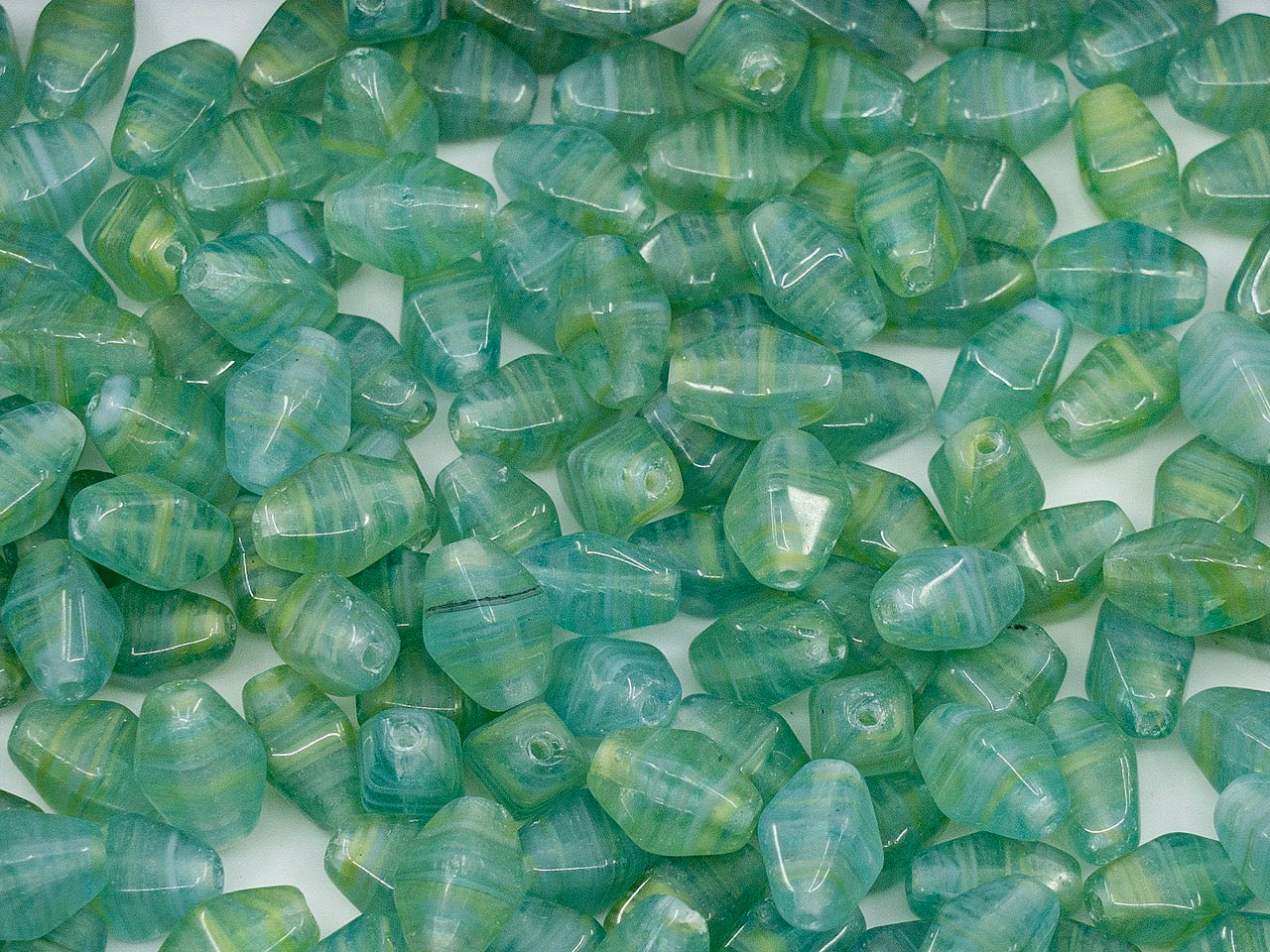 OUTLET elongated bicone,  mm, Glass, Czech Republic