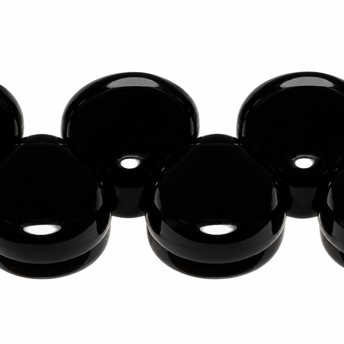Flat Teardrop Beads, Black (23980), Glass, Czech Republic