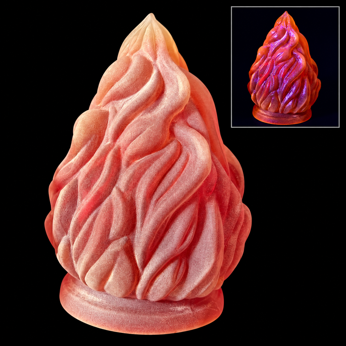 Cadmium Red Glass lamp shade - Small flame, 97 × 68 - 58 mm, OUTLET