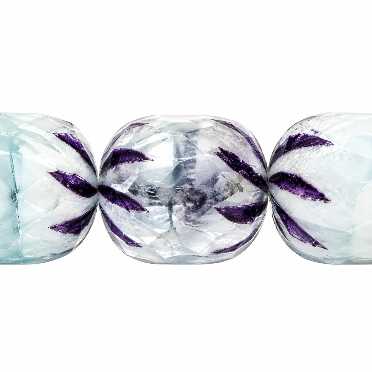 Fire Polished Faceted Cathedral Beads, X1106 Blue Lined (x1106-54325), Glass, Czech Republic