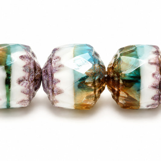 Cathedral Faceted Fire Polished Beads, Ts034 Bronze (ts034-14415), Glass, Czech Republic